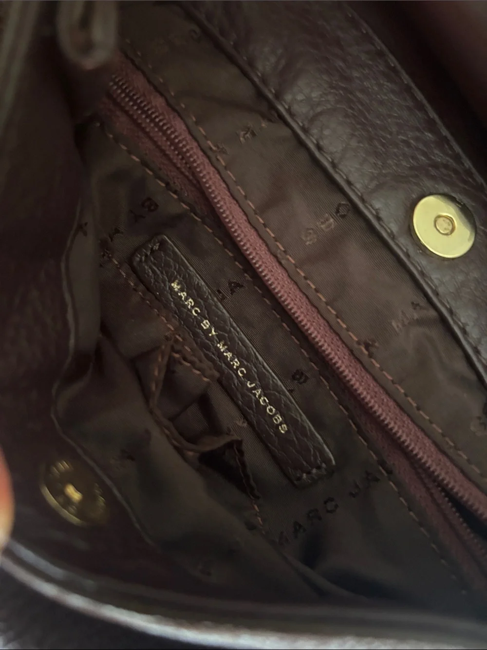 Marc by Marc Jacobs Burgundy Leather Crossbody with Woven Strap